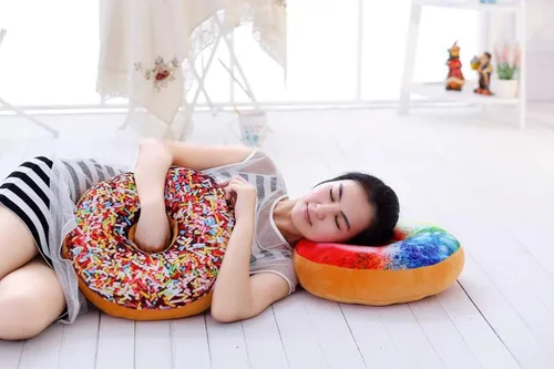 Vista 5 de Almohada grande con forma de rosquilla, suave y novedosa, con forma de rosquilla, cojín suave, 15.7 in