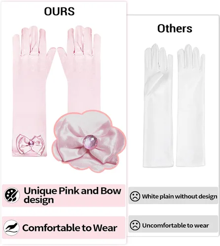 Vista 5 de BOMLY Disfraz de princesa melocotón para niñas, disfraces de cosplay de Halloween con accesorios para niños pequeños 2t, 3t 4t