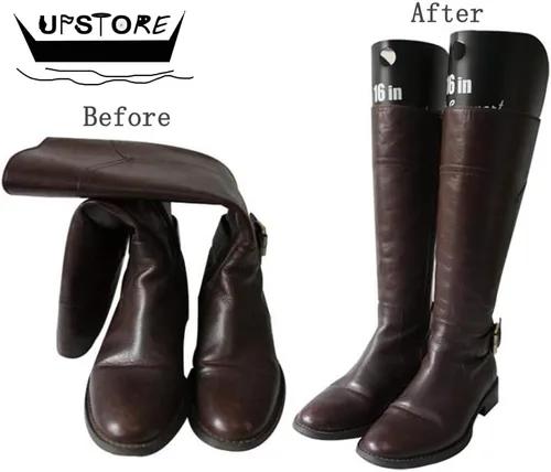 Vista 4 de UPSTORE 2 pares de plástico negro largo automático soporte Shaper zapato árboles altos botas corto Shaper insertos almohadillas