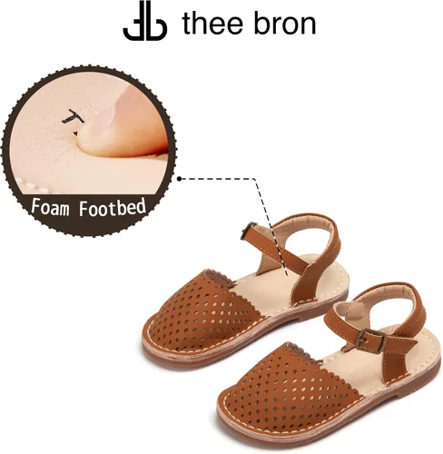 Vista 225 de THEE BRON Sandalias cómodas para niñas, zapatos para niños, sandalias rellenas