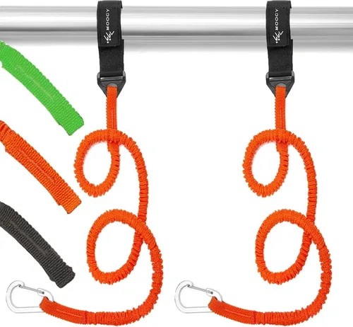 Vista 8 de Correa de remo para kayak, correa de caña de kayak, cordón elástico en espiral, accesorios de pesca para kayak y remos