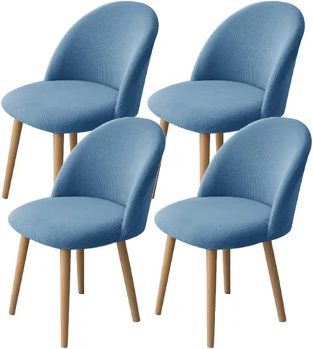 Vista 14 de XMNTG Juego de 4 fundas elásticas de jacquard gris para silla de comedor, con respaldo curvado, fundas para silla de acento modernas de mediados