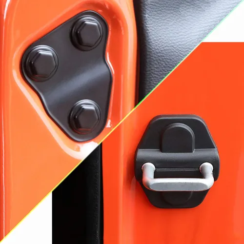 Vista 10 de YOCTM Protector de tornillo de puerta compatible con Jeep Wrangler JL JT Willys Sport S Rubicon Deluxe Sport Utility 4XE ABS negro