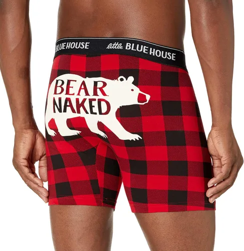 Vista 3 de Little Blue House by Hatley Bear & Moose Joke Boxers para hombre
