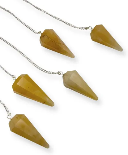 Vista 19 de WholesaleGemShop Péndulo facetado de cristal de piedras preciosas naturales