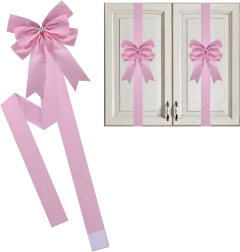 Vista 14 de Meseey 6 lazos grandes de terciopelo para armarios, lazos para puerta de armarios para Acción de Gracias, otoño, Halloween, Navidad, fiesta (negro)