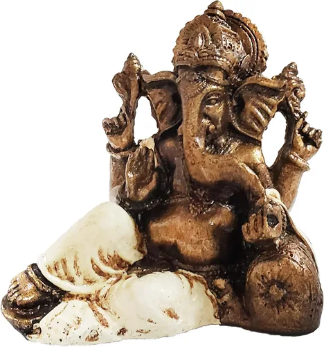 Vista 14 de Ganesha - Cabeza de elefante y cuerpo humano que elimina obstáculos del camino de uno, decoración de dormitorio, oficina en casa, estatua Rojo
