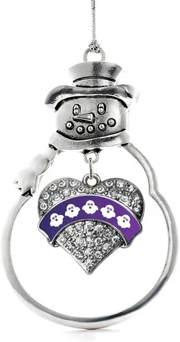 Vista 128 de Inspired Silver - Big Sis - Adorno de Navidad plateado - Adorno de árbol de Navidad con dije de corazón con circonita cúbica - Decoración colgante