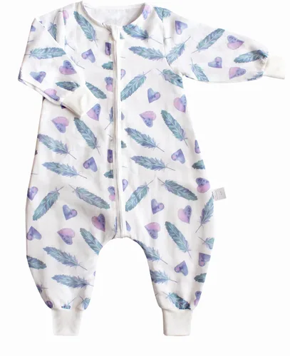 Vista 3 de Saco de dormir original de muselina 100% algodón para niños, saco de dormir con piernas, mantas de manga larga para bebé, 1-4T