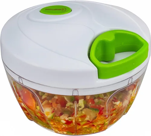 Vista 4 de Picador Brieftons Quickpull. Picador de alimentos: poderoso cortavegetales/picadora/licuadora manual para trocear frutas, verduras, frutos secos