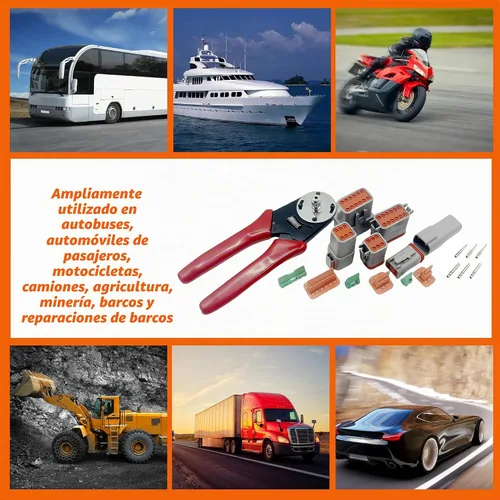 Vista 3 de Kit de conectores DT Deutsch de 449 piezas, 2, 3, 4, 6, 8, 12 pines, impermeables, con herramienta de prensado Deutsch, herramienta de extracción