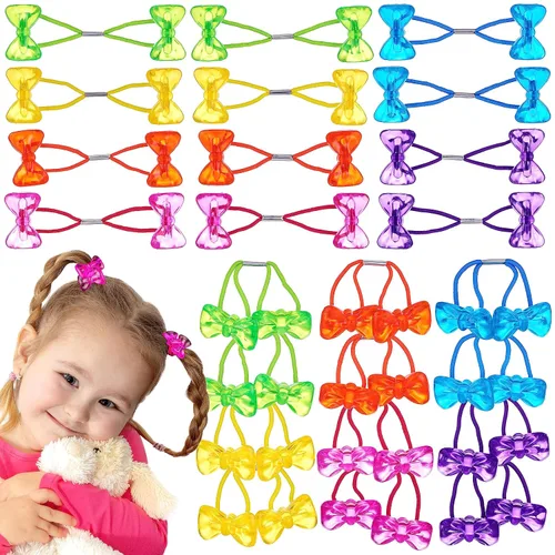 Vista 11 de Colección de 20 piezas de coleteros, bolas de cola de caballo, gomas elásticas, cuentas de pelo de 18 mm redondas, opacas, multicolores, dobles 59.1