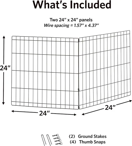 Vista 2 de MidWest Homes for Pets Kit de Extensión Universal para Corral de Mascotas de 2 Paneles Se Adapta a Corrales Metálicos para Perros de 24 Pulgadas