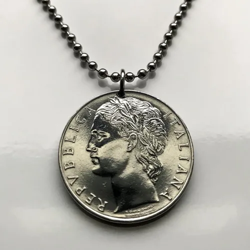Vista 2 de 1978 Italia 100 Lire moneda colgante laureado Roma Milán Venecia Florencia Turín Napoli Bolonia Verona Génova Módena Pisa Siena Módica Perugia