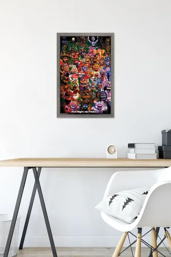 Vista 6 de Trends International Five Nights at Freddy's - Póster de pared Ultimate Group, 14.725 x 22.375 pulgadas, versión enmarcada de madera de granero
