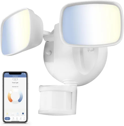 Vista 13 de Luz de inundación LED inteligente WiFi de doble cabezal