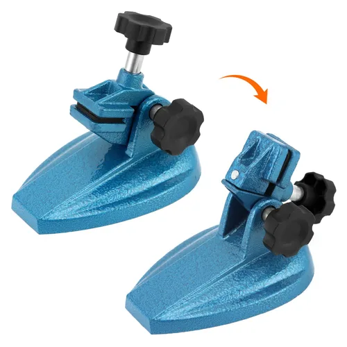 Vista 3 de QWORK Soporte micrómetro para micrómetros de hasta 4" - Soporte de herramientas de corte de grado profesional con pomos de abrazadera grandes