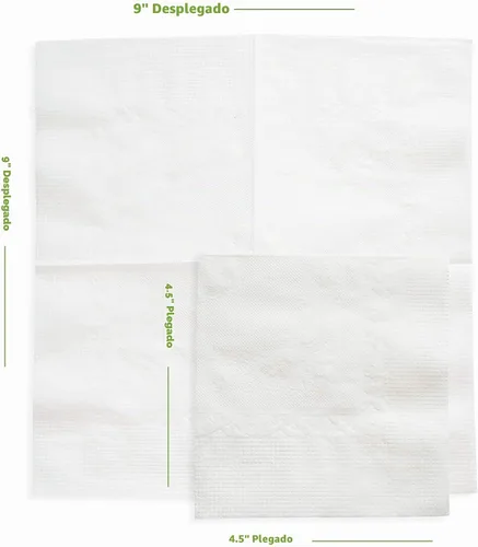 Vista 2 de GUSTO Servilletas blancas para bebidas (500 unidades, plegadas de 4.5 x 4.5 pulgadas), servilletas de cóctel a granel de 1 capa, servilletas