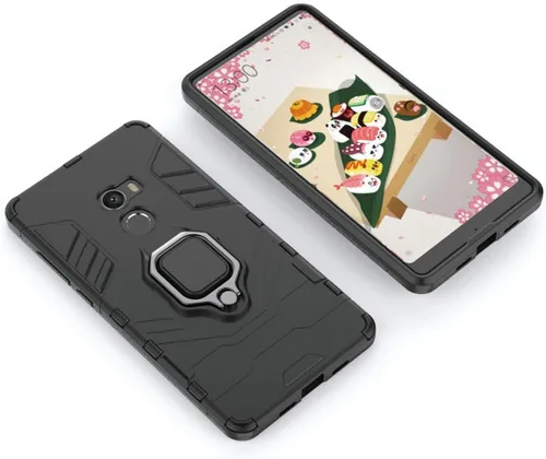 Vista 4 de LuluMain Compatible con funda Xiaomi Mi Mix 2, soporte de anillo de metal a prueba de golpes (funciona con soporte magnético para automóvil)