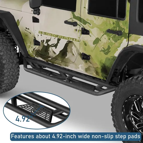 Vista 3 de u-Box Barras Nerf, Paso Lateral y Estribos de Correr para Jeep JKU Wrangler Unlimited 2007-2018