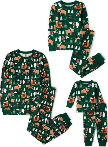 Vista 29 de The Children's Place Pijama de Navidad unisex para bebé, algodón
