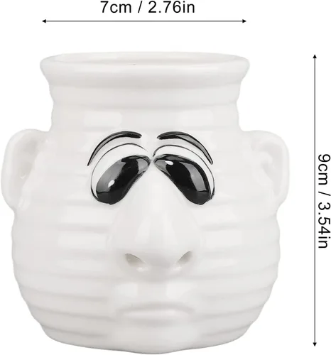 Vista 2 de Divertido separador de huevos de cocina, taza separadora de huevo de cerámica de dibujos animados y yema, apto para lavavajillas, regalo creativo