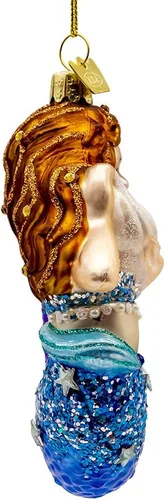 Vista 2 de Kurt Adler Bellissimo - Adorno de sirena de cristal de 4.5 pulgadas.