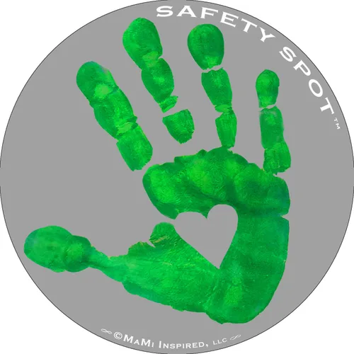 Vista 6 de Imán - huella de mano para niños para la seguridad del estacionamiento del coche - fondo gris (negro)