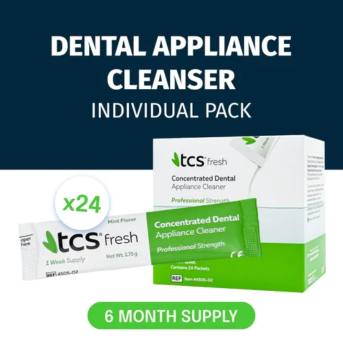Vista 6 de TCS Limpiador de electrodomésticos dentales frescos, limpiador concentrado de fuerza profesional para partes flexibles - Cepillo de dentadura