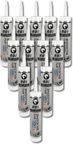 Vista 4 de Red Devil 08162I RD PRO RTV de grado industrial 100% silicona resistente a la intemperie, tubo de 10.1 oz, almendra, paquete de 1