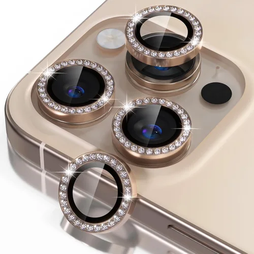 Vista 21 de Misea Compatible con iPhone 16 Pro/iPhone 16 Pro Max, protector de lente de cámara de vidrio templado Ultra-HD, protector de pantalla de anillo Negro