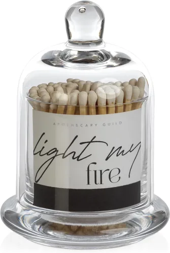 Vista 6 de Zodax Apothecary Guild Light My Fire Matches con cúpula de cristal, 3 pulgadas/150 unidades, palo negro con punta verde
