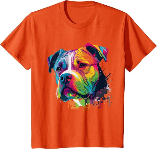 Vista 51 de Colorful American Bulldog American Bully Men Women T-Shirt Asphalt Grey
