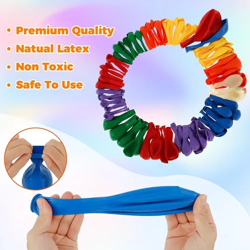 Vista 4 de Kit de arco de guirnalda de globos de colores para bricolaje, kit de arco de globos arcoíris con diferentes tamaños de 5, 10, 12, 18 pulgadas