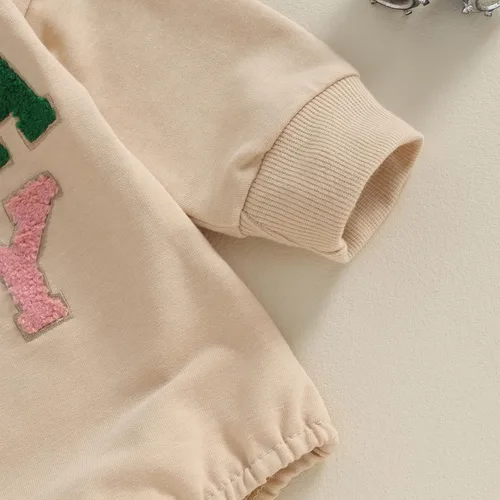 Vista 3 de Kupretty Ropa de otoño e invierno para bebé recién nacido, sudadera con bordado de Papá Noel, mameluco de Navidad con burbujas