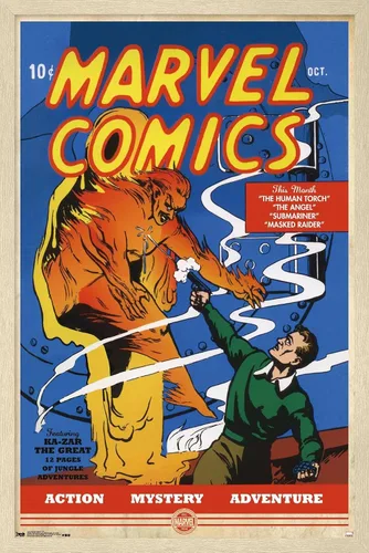 Vista 7 de Trends International Marvel Comics - Póster de pared de The Very First Marvel Comics #1, 14.725 x 22.375 pulgadas, versión enmarcada de madera
