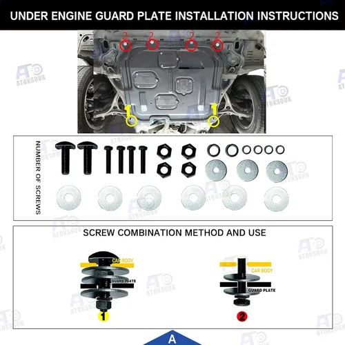 Vista 8 de Guardabarros para motor para Honda Accord 2008 2009 2010 2011 2012 Sedán de 4 puertas & 2.4L Protector contra salpicaduras frontal del motor
