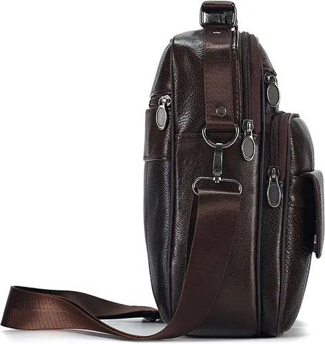 Vista 7 de JOYIR Men's Genuine Leather Shoulder Bag Messenger Crossbody Bag for Travel Work Business Leather Purse