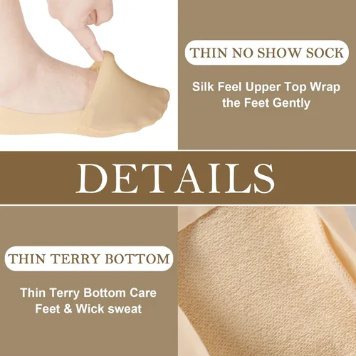 Vista 4 de 10 Pairs No Show Socks Women Men Low Cut Liner Socks Ice Silk Socks Nonslip Liner Socks Invisible Socks Thin Socks