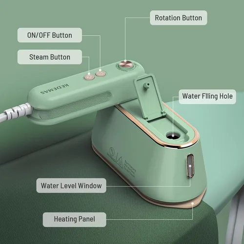 Vista 5 de Plancha para ropa, mini plancha portátil de viaje, 2 niveles de vapor/planchado en seco/plegable/vaporizadores de ropa de 1100 W (solo para 120 V)
