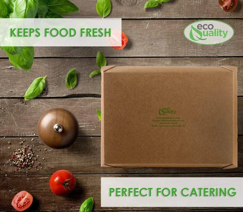 Vista 6 de [400 paquetes] Recipientes para alimentos de 49 oz de papel kraft marrón para sacar cajas de comida resistentes al microondas y a la grasa
