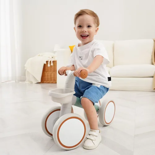 Vista 5 de Bicicletas de equilibrio para niños y niñas de 1 año, 12-24 meses con asiento ajustable y una canasta delantera, regalos de primer cumpleaños