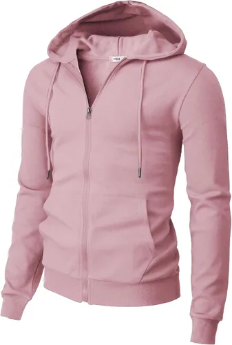 Vista 21 de H2H Sudadera con capucha y cremallera para hombre, ligera, de manga larga, básica, ajustada, de algodón, con bolsillo Cmohol048-gris