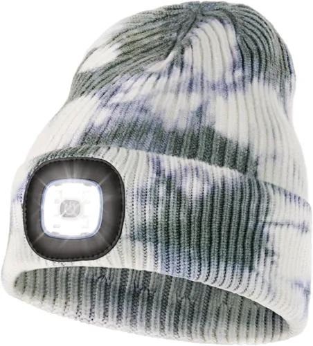 Vista 10 de MELASA Gorro unisex con luz, recargable por USB, manos libres, gorro LED, regalos de invierno para hombres Tinte amarillo albaricoque