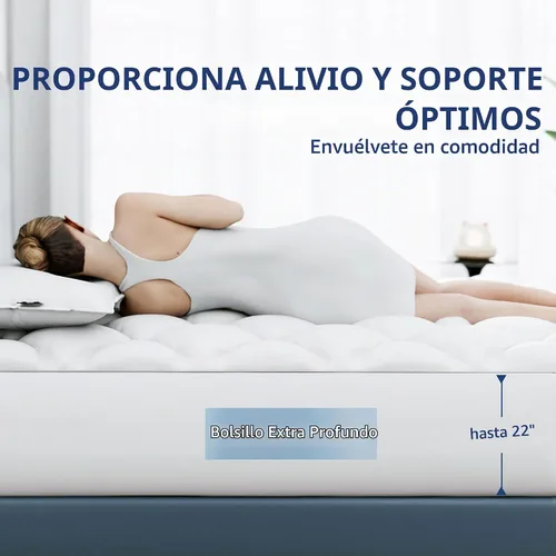 Vista 2 de Sunflower Protector de Colchón Twin, Funda de Colchón de Algodón Hipoalergénico para Dormitorio Universitario, 18-22" Bolsillo Extra Profundo