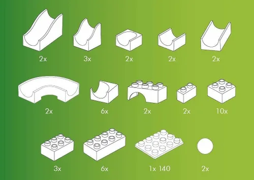 Vista 3 de Hubelino Marble Run - Mini juego de 45 piezas - ¡El original! Fabricado en Alemania! - Certificado y galardonado Marble Run - 100% compatible
