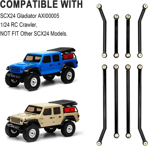 Vista 3 de Hobbypark Actualizaciones de aluminio de alta liquidación para Axial SCX24 Gladiator AXI00005 Actualizaciones 1/24 RC Crawler Car (negro)