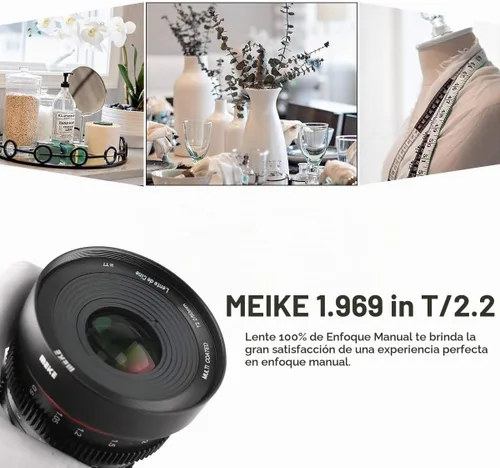 Vista 5 de Meike 1.969 in T2.2 Mini enfoque manual gran angular lente de cine para M43 Micro cuatro tercios MFT montaje cámaras BMPCC 4K Z CAM E2