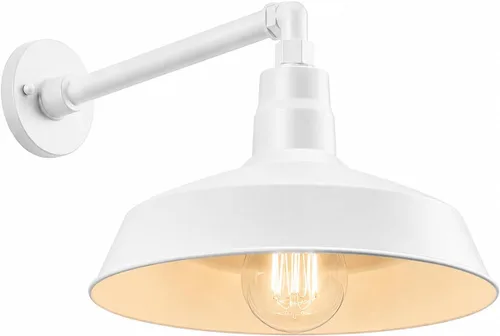 Vista 39 de 14 pulgadas. RLM Warehouse - Pantalla con brazo de cuello de cisne y bombilla Led A19 5000K de 9W Negro satinado (paquete de 1)