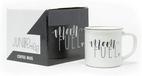 Vista 4 de June & Lucy Taza para mamá con elegante caja de regalo, taza de café novedosa para mamá, lindas tazas de café para mujeres, taza de café con letras